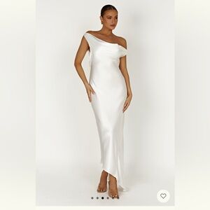 Meshki Yvette Slip Maxi Dress With Asymmetrical Hem